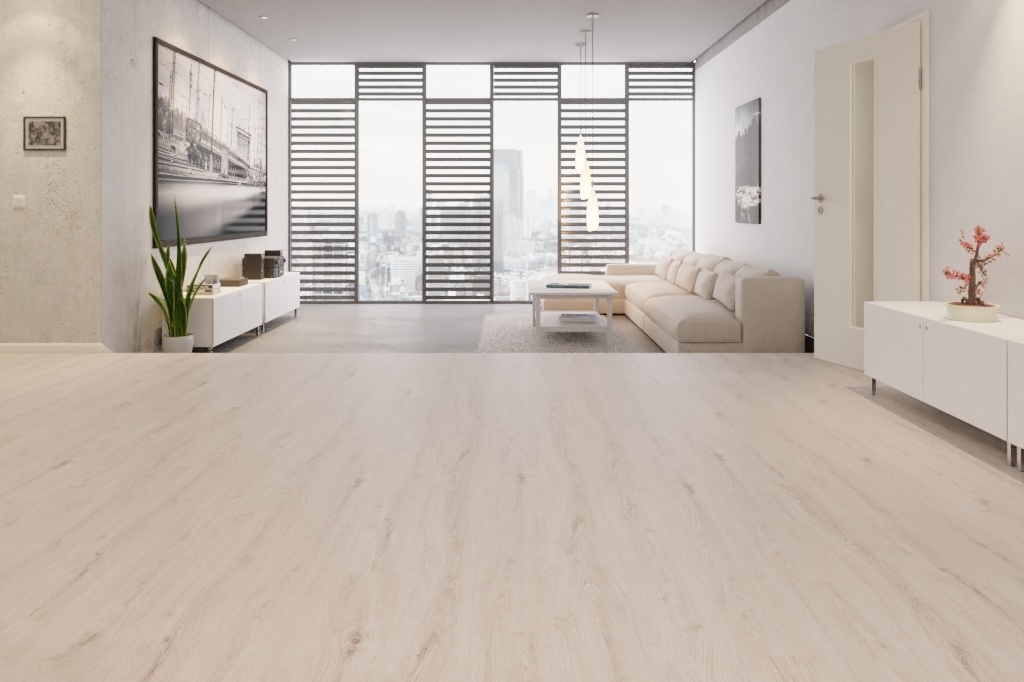 Sommer Eiche Hell Grau Allover Laminat Superior Basic D3904 Interio