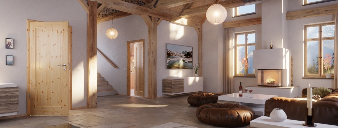 Massivholztür TE-3 im Landhausdesign