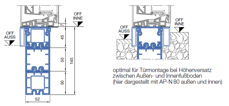 Bodenausgleichsprofil AP-N 80 außen