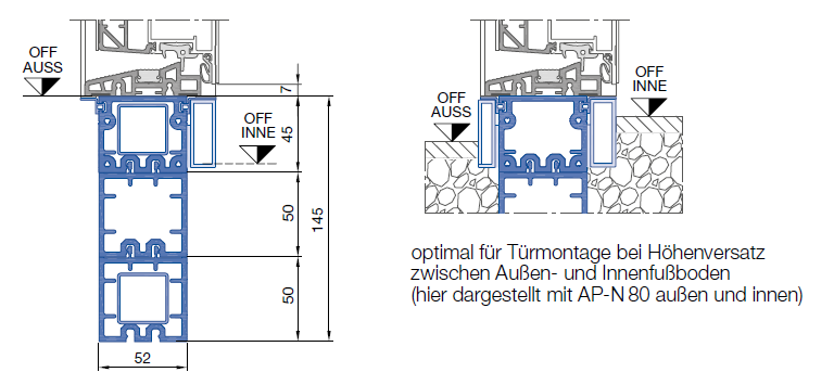 Bodenausgleichsprofil AP-N 80 innen