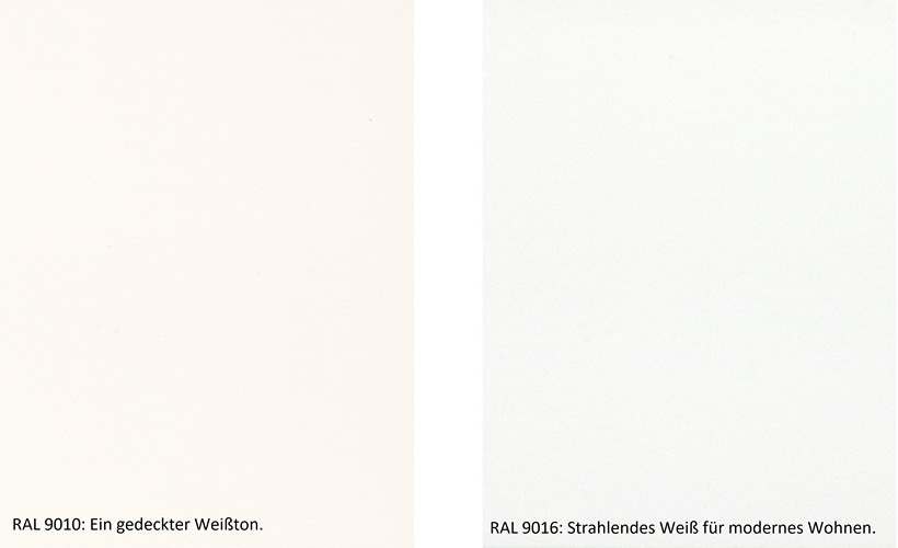 Unterschied RAL 9010 und RAL 9016
