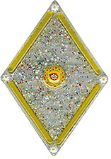 Glasapplikation in Gelb