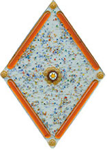 Glasapplikation in Orange