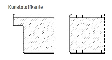 Technische Zeichnung Kunststoffkante in gerundeter Kita-Ausführung