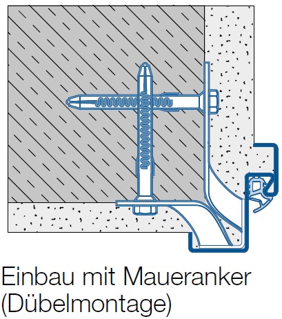 Einbau mit Maueranker