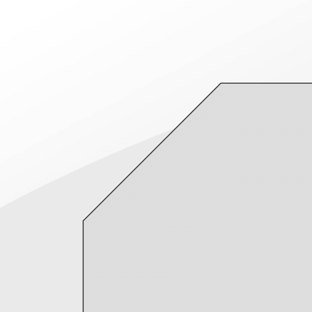 Designkante mit 2 mm gefastem Radius Zeichnung frontal