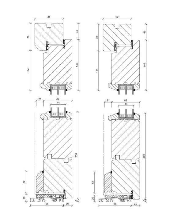 Kneer Holz-Haustür HT2-82 profilierte und gerade Ausführung